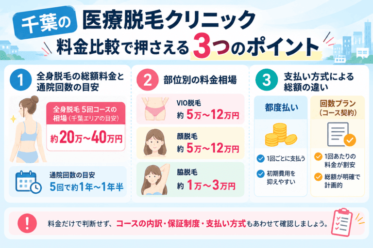 千葉の医療脱毛クリニックを選ぶ前に確認してほしいポイントの解説