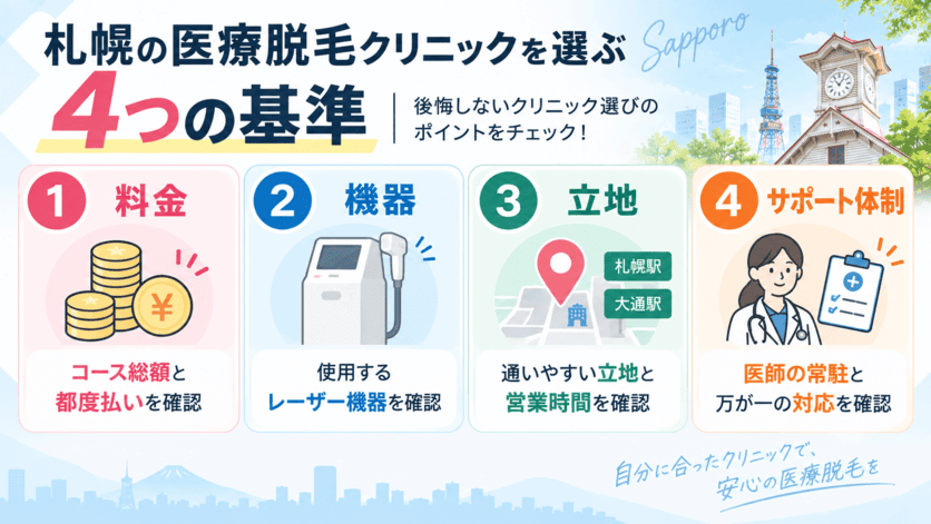 札幌で医療脱毛クリニックを選ぶ際の基準についての解説